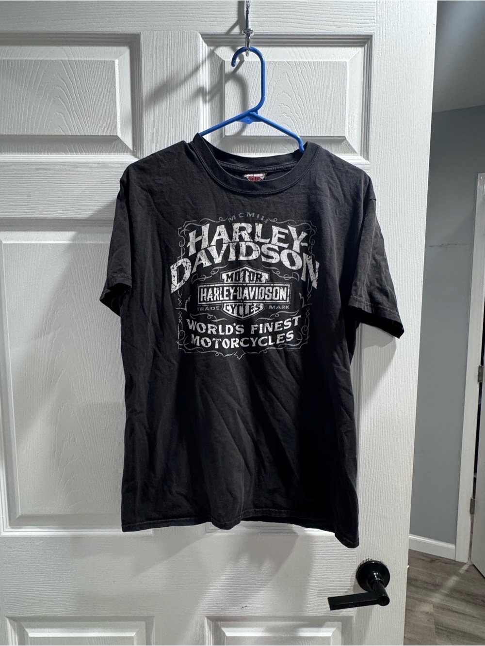 Harley-Davidson Black Tee with White Logo Graphic